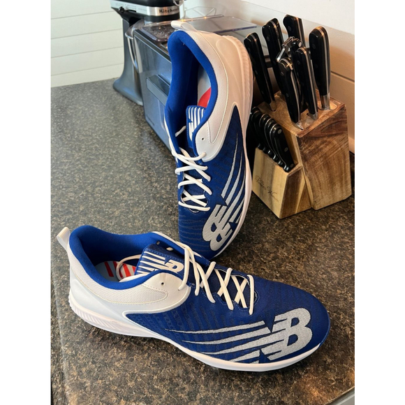 New Balance 4040V6 Mens Low Metal Baseball Cleats Team Royal Blue/White - Picture 6 of 10